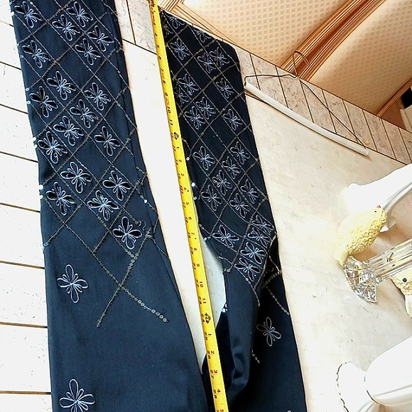 Women's pants- vintage Cache- sz 0..New pair,ribbon/bow design w sequins.. - Picture 13 of 15